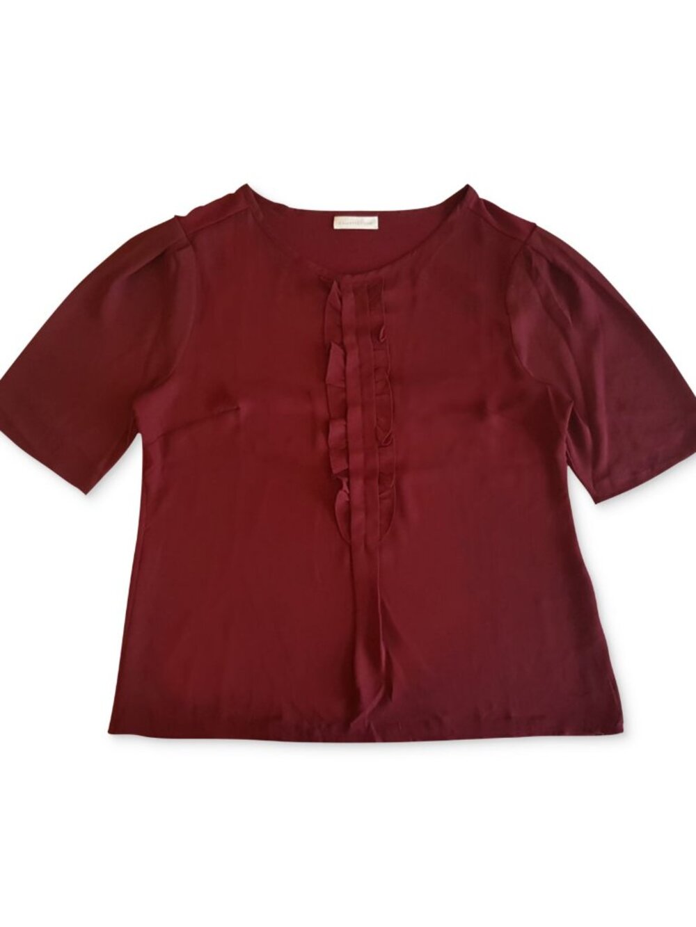 Charter Club Womens Short Sleeve Ruffle Top